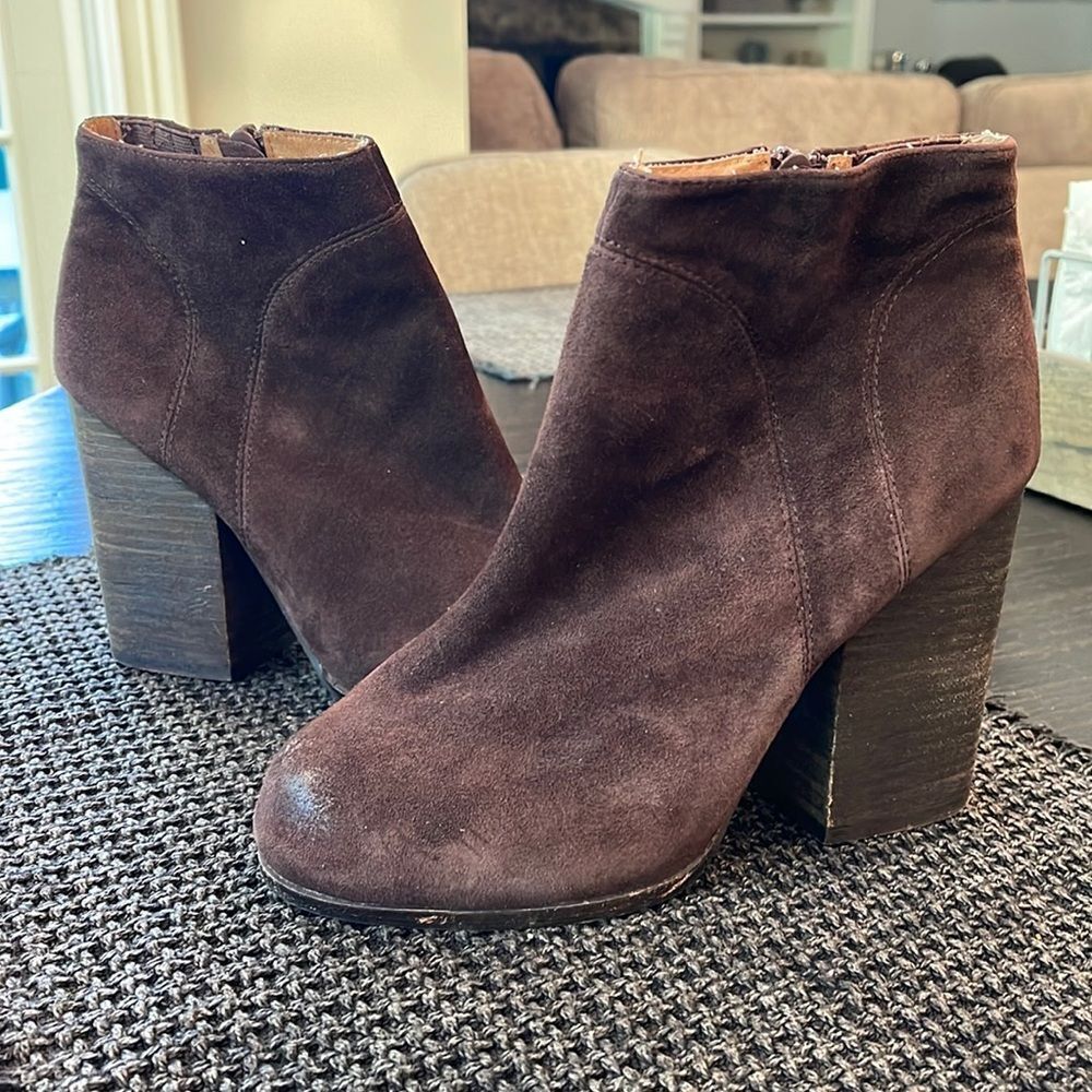 Jeffrey Campbell Hanger Brown Leather Ankle Boots size 7
